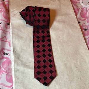 Classic Red and Black Geometric Tie